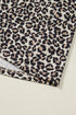 Western Leopard Zip Neck T Shirt Plus Size Mini Dress