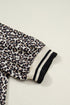 Western Leopard Zip Neck T Shirt Plus Size Mini Dress