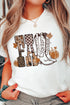Western Letter Print Harvest Themed Casual Graphic Tee