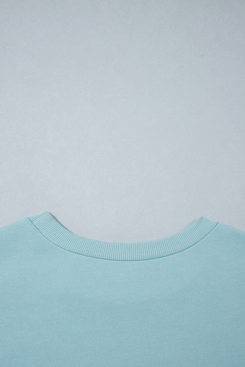 Western Letter Print Loose Round Neck Sweatshirt