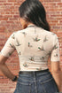 Western Mallard Graphic Sheer Mesh Short Sleeve Top