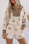 Western Mallard Patchwork Zip Pullover Short Set