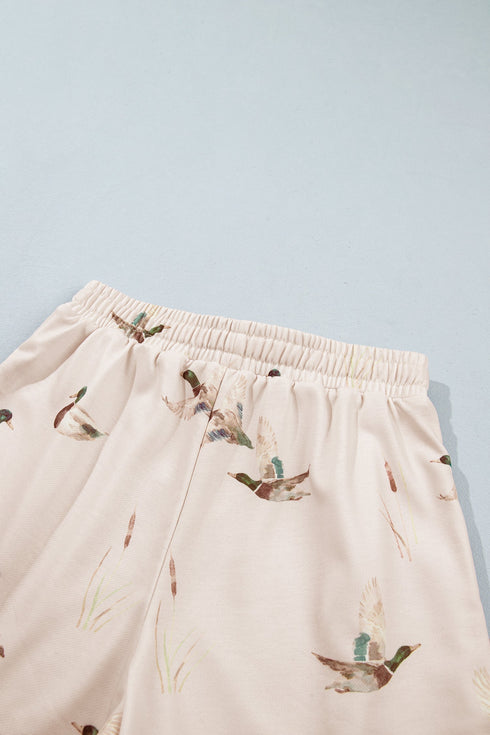 Western Mallard Patchwork Zip Pullover Short Set