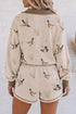 Western Mallard Patchwork Zip Pullover Short Set