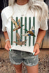 Western Mallard Stripe Print Round Neck Graphic Tee