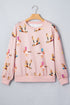 Western Motif Drop Shoulder Long Sleeve Sweatshirt