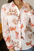 Western Motif Print Long Sleeve Button Up Shirt