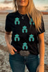 Western Motif Sequin Patch Short Sleeve Tee