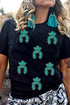 Western Motif Sequin Patch Short Sleeve Tee