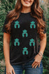 Western Motif Sequin Patch Short Sleeve Tee