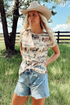 Western Mustang And Cactus Print Fitted Tee