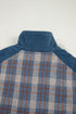 Western Patchwork Corduroy Collared Zip Up Plaid Shacket