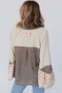 Western Patchwork Floral Print Button Up Henley Blouse
