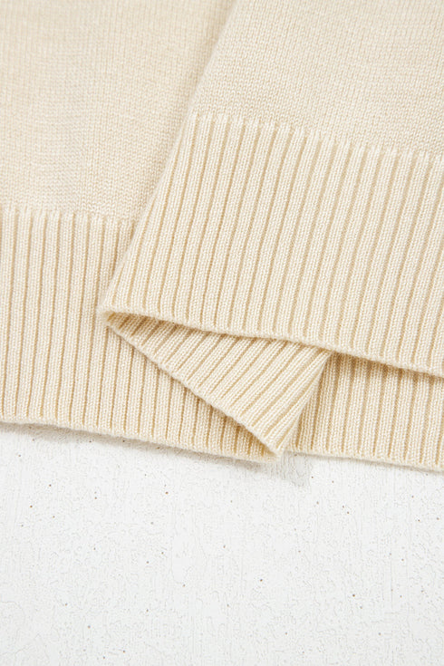 Western Patchwork Knit Polo Collar Short Sleeve Sweater