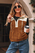 Western Patchwork Sherpa Fleece Zip Up Stand Neck Vest