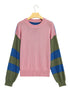 Western Patchwork Striped Long Sleeve Pullover Sweater
