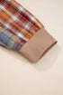 Western Patchwork Waffle Knit Long Sleeve Henley Top