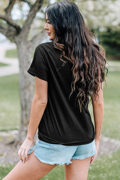 Western Patriotic Graphic Print Short Sleeve Tee