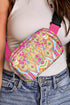 Western Pattern Nylon Wide Strap Buckle Sling Crossbody Bag