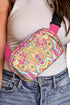 Western Pattern Nylon Wide Strap Buckle Sling Crossbody Bag