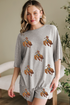 Western Pattern Patched Tee And Pocketed Shorts Graphic Set