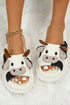 Western Pattern Plush Open Toe Slide Slippers
