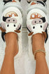 Western Pattern Plush Open Toe Slide Slippers