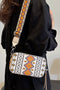 Western Patterned Square Faux Leather Adjustable Strap Shoulder Bag