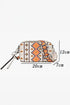 Western Patterned Square Faux Leather Adjustable Strap Shoulder Bag