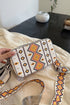Western Patterned Square Faux Leather Adjustable Strap Shoulder Bag