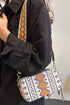 Western Patterned Square Faux Leather Adjustable Strap Shoulder Bag