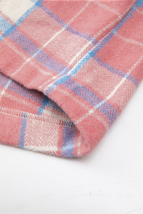 Western Plaid Flap Pocket Button Up Shacket