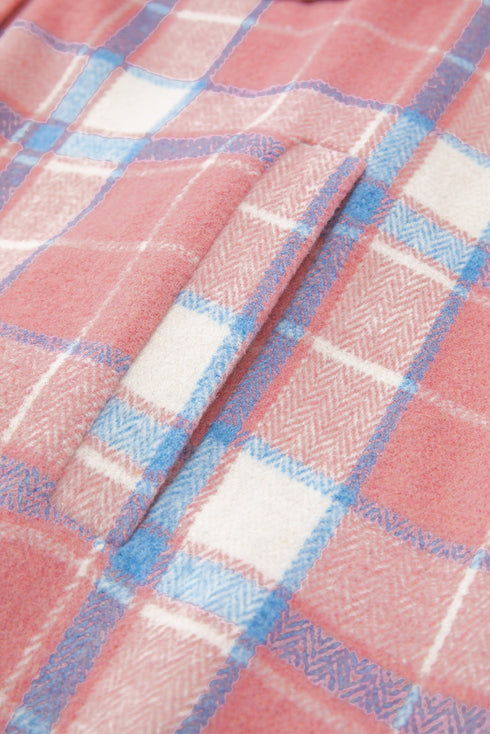 Western Plaid Flap Pocket Button Up Shacket