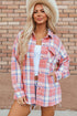 Western Plaid Flap Pocket Button Up Shacket