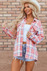 Western Plaid Flap Pocket Button Up Shacket