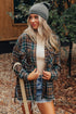 Western Plaid Print Buttoned Chest Pocket Shacket