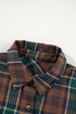 Western Plaid Print Buttoned Chest Pocket Shacket