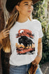 Western Plains Buffalo Graphic Print Crew Neck Tee