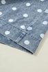 Western Polka Dot Tie V Neck Pleated Denim Romper