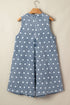 Western Polka Dot Tie V Neck Pleated Denim Romper