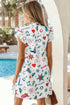Western Print Flutter Sleeve Button Down Relaxed Mini Dress