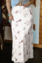 Western Print Lace Trim Side Zip Plus Size Maxi Skirt