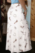 Western Print Lace Trim Side Zip Plus Size Maxi Skirt