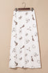 Western Print Lace Trim Side Zip Plus Size Maxi Skirt