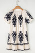 Western Print Ruffled Short Sleeve Loose Dress