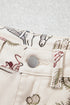 Western Print Straight Leg Ankle Length Pocketed Jeans