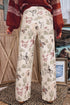 Western Print Straight Leg Ankle Length Pocketed Jeans