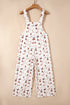 Western Printed Adjustable Strap Wide Leg Denim Jumpsuit