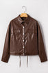 Western PU Leather Double Flap Pocket Jacket