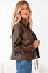 Western PU Leather Double Flap Pocket Jacket